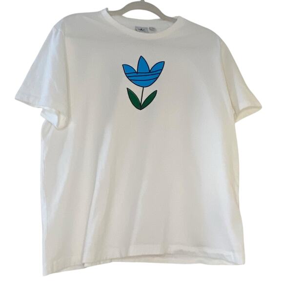 Women's Adidas Always Original Flower T-Shirt Size X-Large 100% Cotton - Picture 2 of 10